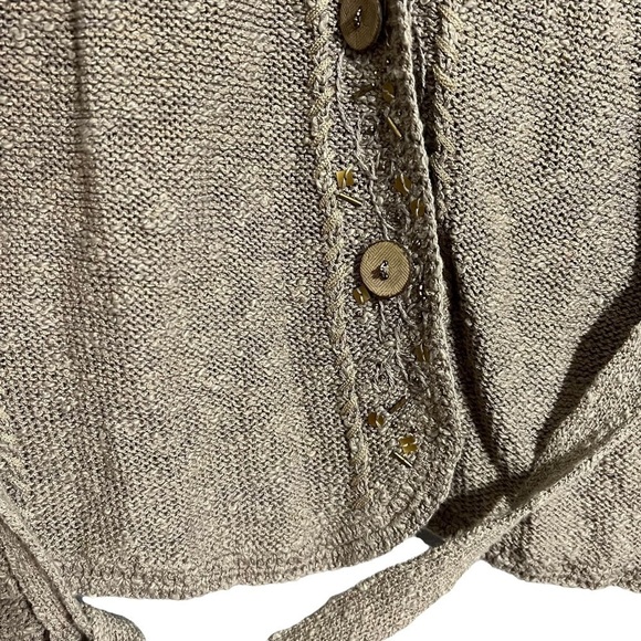 Chico’s Cardigan linen blend embroidered medium - Picture 5 of 11